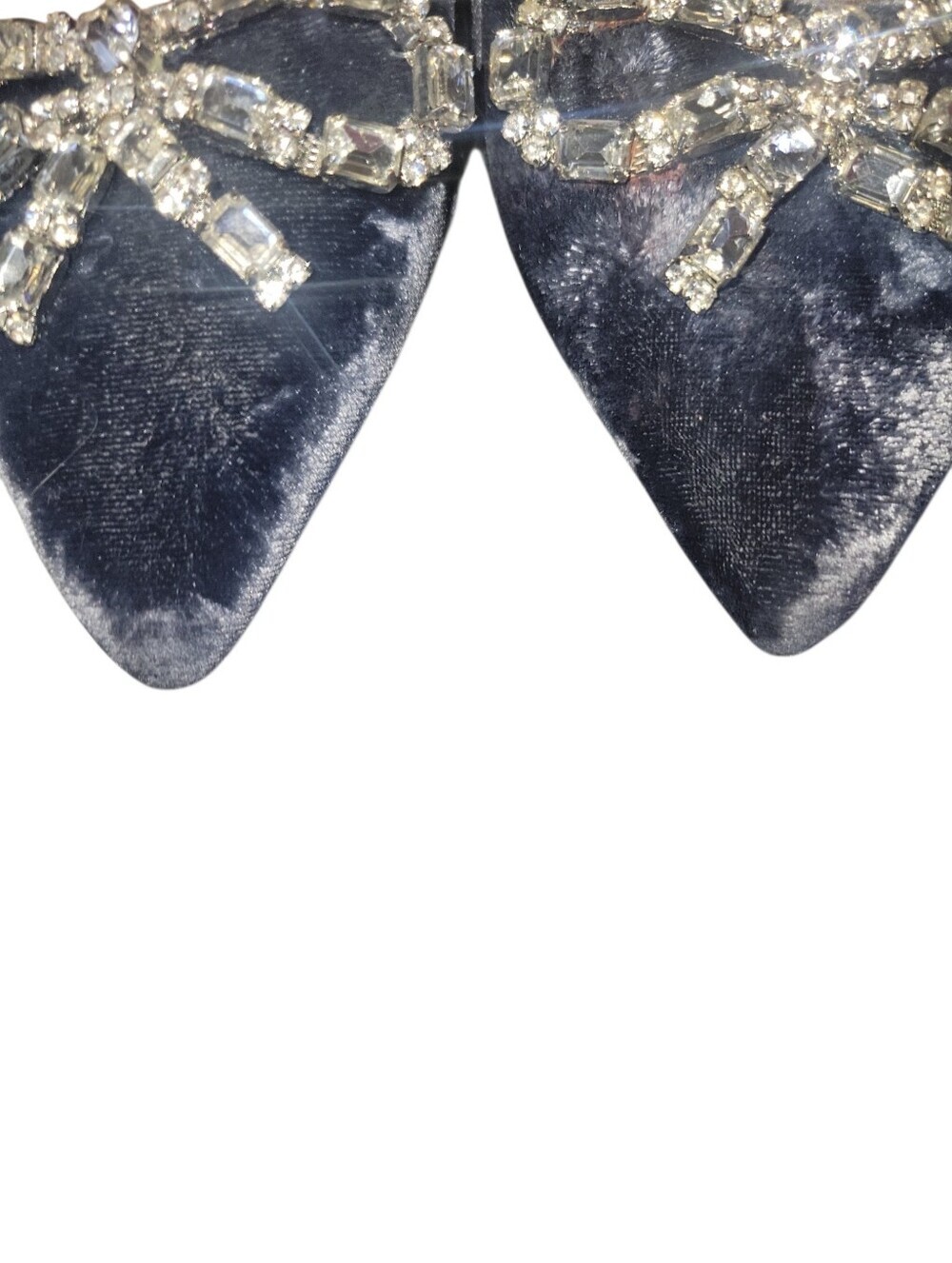 L.K. Bennett London Fern Powder Blue Velvet Pointed Pumps Crystal Bow Detail 40 - Picture 9 of 9